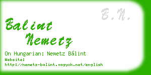 balint nemetz business card